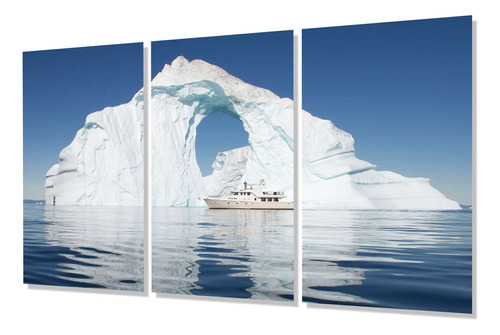 Cuadro Trip 40x60 Iceberg Bote Mar Helado Hielo Blanco N1