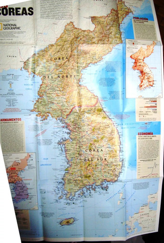 Corea Norte Y Sur Mapa National Geographic Sin Revista (Usado)
