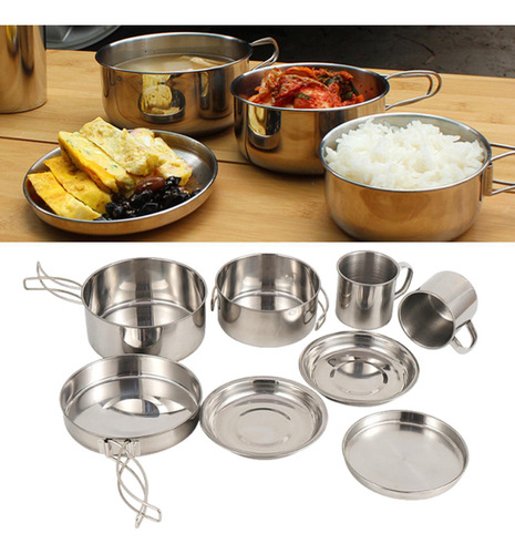 Juego De 8 Utensilios De Cocina Para Acampar, Cubiertos Para