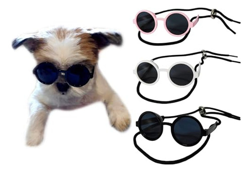 Paquete De 3 Gafas De Sol Redondas Para Perros Y Gatos Para 