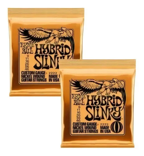 Corde Elettriche Ernie Ball Hybrid Slinky .009-.46 – Calibro Ibrido, Suono Bilanciato, Nickel Wound