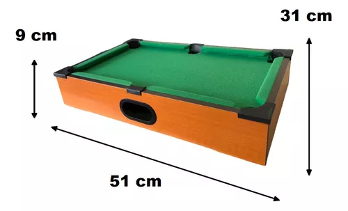 Mini Jogo De Mesa De Sinuca Bilhar Snooker Madeira 51x31x9cm