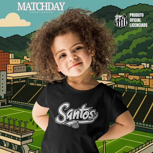 Camiseta Santos Fc Infantil Matchday Crianças Algodão Curta