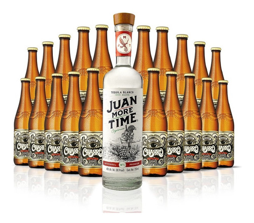 Cerveza Charro 20 Pack + Tequila Blanco Juan More Time 750ml