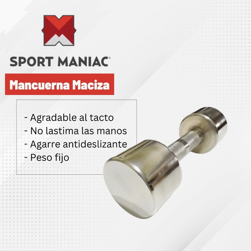 Mancuerna Maciza Cromada 4 Kg Pesas Mancuernas Gym Color Cromado