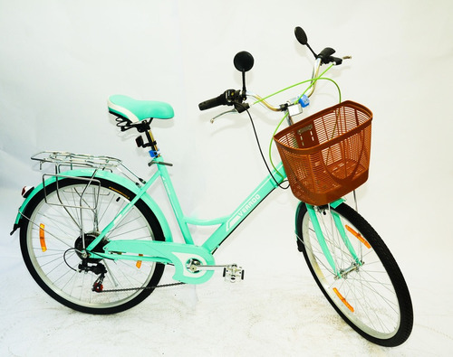 Bicicleta Dama Rodado 26 Canasto Luz Shimano Parrilla