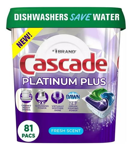 Cascade Platinum Plus Detergente Lavavajillas Fresh Pods 81