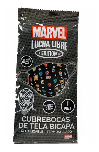 Cubrebocas Biomsk Marvel Lucha Libre Edicion  Bicapa 3