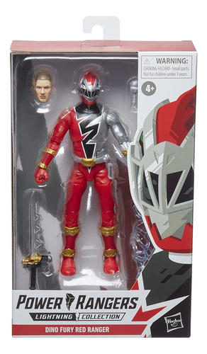 Boneco Power Rangers Dino Fury Ranger Vermelho 15cm