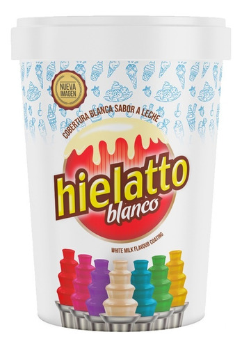 Cobertura Para Helados De Chocolate Blanco Hielatto 1 Kg