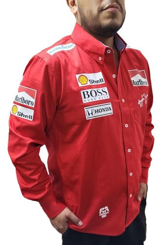 Camisa Retro Stu Ayrton Senna Marlboro Mclaren F1 * Homb
