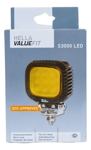 Faro Trabajo Cuadrado Led Mv Ambar Hella 3000 Lume