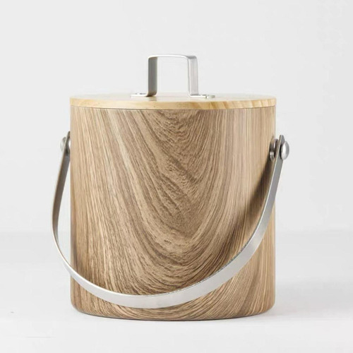 Cubo De Hielo Elegante For Fiestas Y 2 L De Grano De Madera