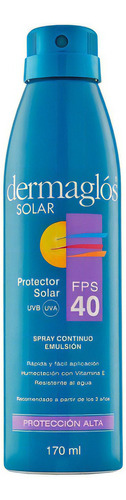 Protector Solar Emulsión En Spray Dermaglós Fps 40 170 Ml