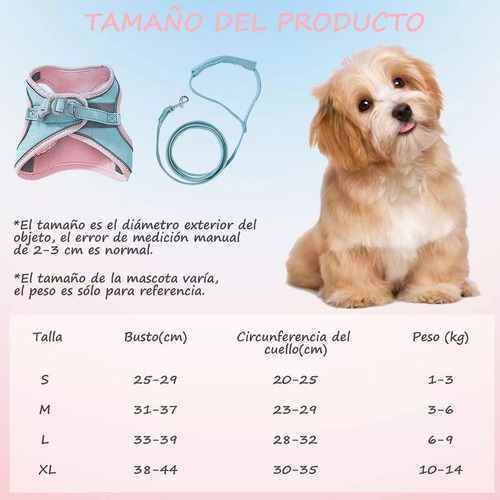 Pechera Para Perro O Gato Pequeño Mediano Grande Con Correa