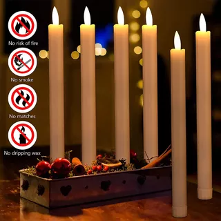 Kinhowly Flameless Taper Candles With Remote, Flameless Led