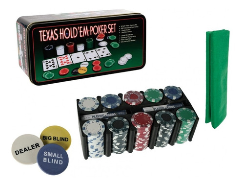 Set Poker 200 Fichas Profesioanl + Paño Black Jack Texas