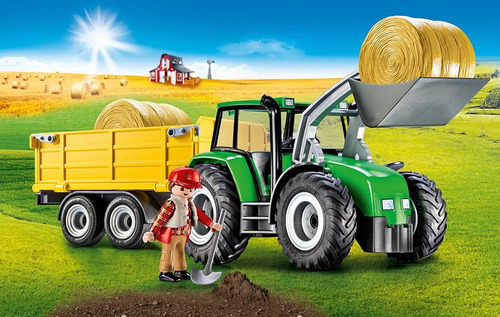 Playmobil Tractor Con Remolque