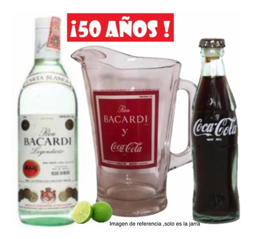 Jarra Nueva Ron Bacardi Y Coca Cola De 1971 Original