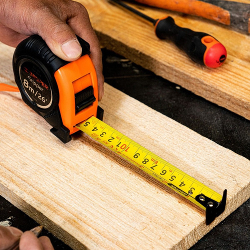 Flexómetro Gripper, Contra Impacto, 8 M, Cinta 25 Mm. Truper