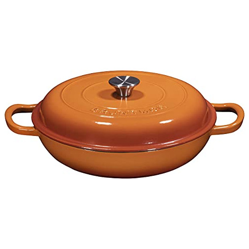 3.8 Quart Enamel Cast Iron Dutch Oven With Handles And ...
