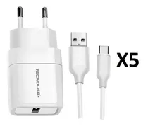 Comprar Pack Cargadores De Pared Tipo C Certificados Tecnolab 5und