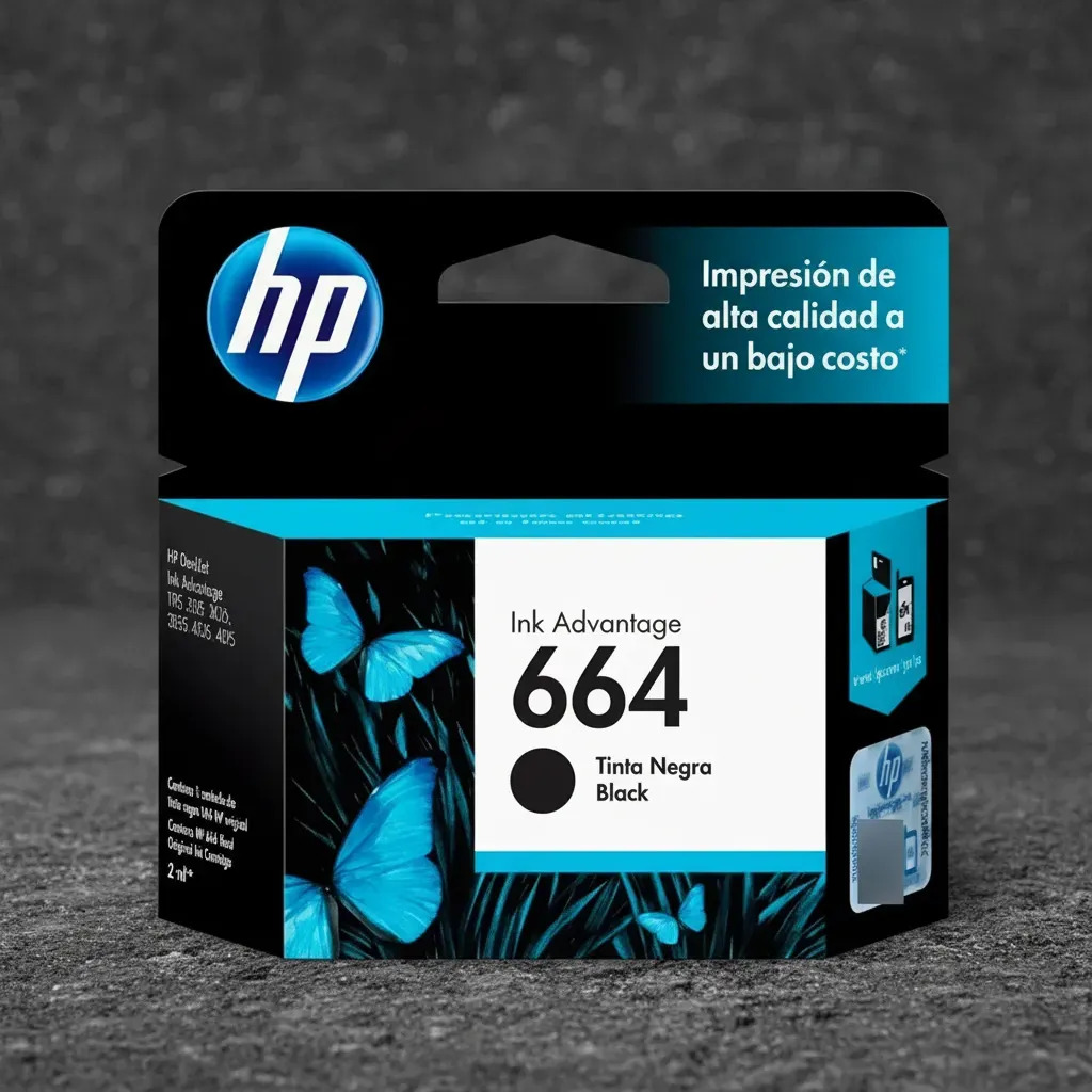 Cartucho de tinta preta HP Ink Advantage 664 de 2 ml