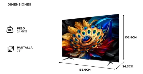Smart Tv 75 Pulgadas Tcl Qled 75c655a Uhd Google Tv-rv 120hz