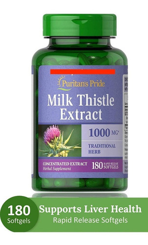 Cardo Mariano Milk Thistle 1000mg 180 Gel Blandos Eg C6