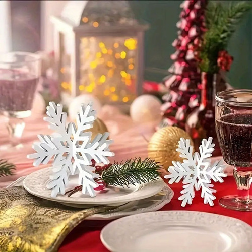 Decoraciones De Mesa Navideñas Con Forma De Copo De Nieve, 3