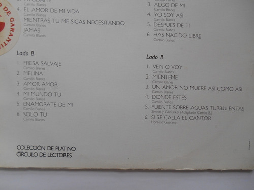 Lp Vinilo Camilo Sesto Colección Platino Nuevo Sellado 1992