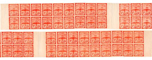 Confederación Argentina 1858 - 4 Tiras De 9 Con Entrecintas
