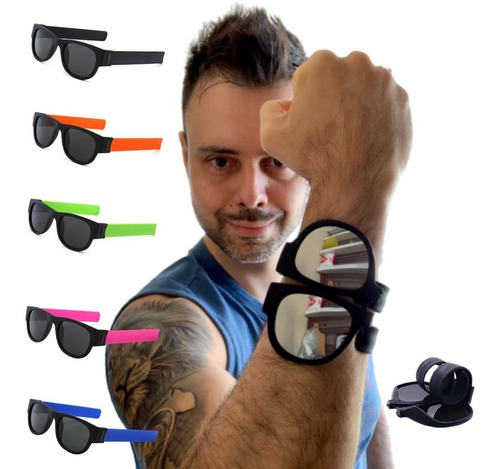 Imagem 5 de 5 de Óculos De Sol Com Aste Siliconada Flexível Enrola Na Bike
