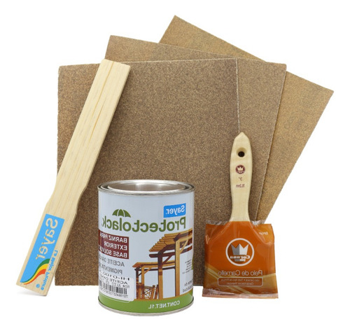 Kit Corona Aceite Danés Brocha Lijas Mezclador