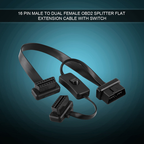 Adaptador De Cable Obd2 De 16 Pines A Doble Divisor Hembra P