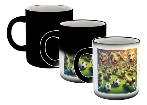 Taza Magica Perros Futbol Cancha Vanguardista M1