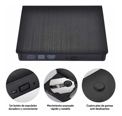 Imagen 8 de 9 de Grabador Dvd Externo Lector Usb Cd Reproductor Windows Mac