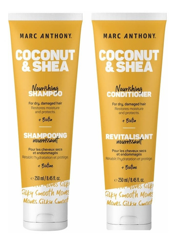 Hydrating Coconut Oil & Shea Butter Shampoo Y Acondicionador 250ml 2pack Por Marc Anthony True Professional