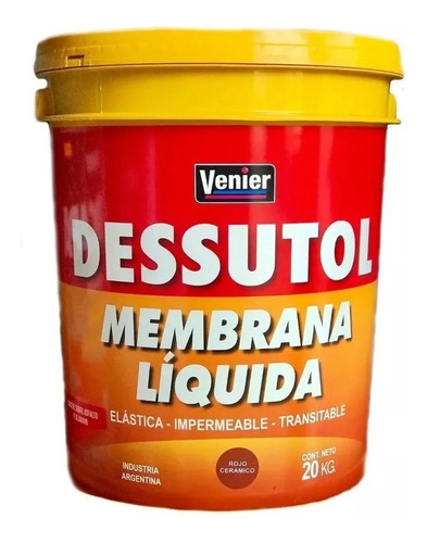 Dessutol Membrana Techo/terraza Liquida Venier 20kg Color Rojo