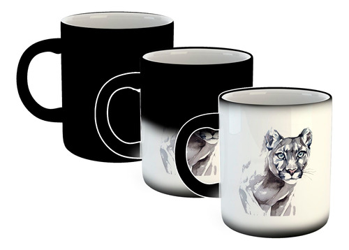 Taza Magica Puma Pintura Dibujo Arte