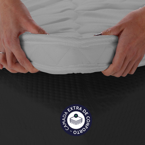 Pillow Top Casal Espuma D45 Firme 138x188x5cm - Bf Colchões Cor Branco Desenho do tecido Liso