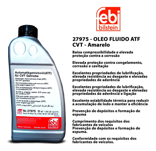 Kit Troca 7 Oleo Cambio Cvt Febi 27975 Oroch 1.3 2023 A 2025