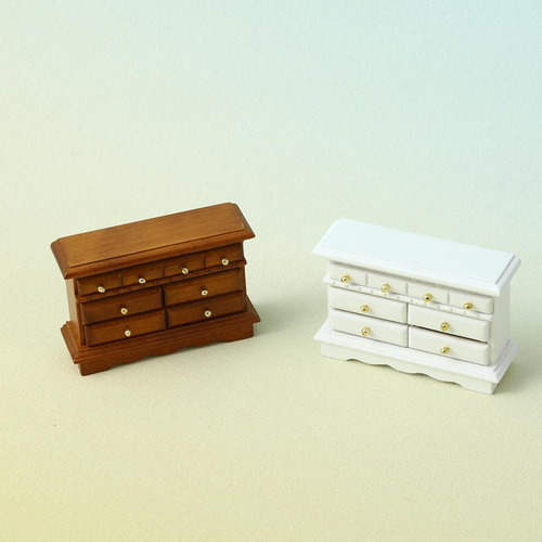 1:12 Casa De Muñecas Gabinete De Tv Muebles Fuezes Blanco
