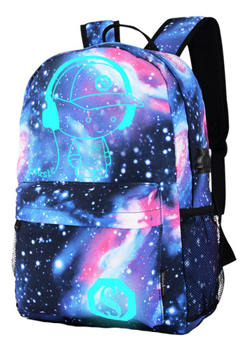 Colección De Mochilas Escolares J Galaxy De Lona Usb Char 11