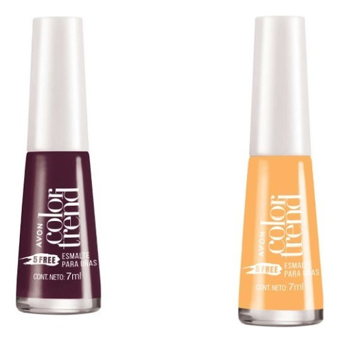 Rojo Vino Y Amarillo P/ Uña Setx2 Avon 5 Free Secado Rápido 