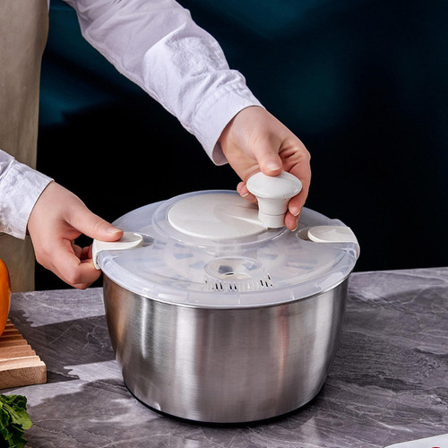 5l Ensalada Cerrable Colador Cesta Secadora De Verduras