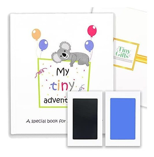 Baby Memory Book + Black And Blue Small Clean Touch Ink Pad.