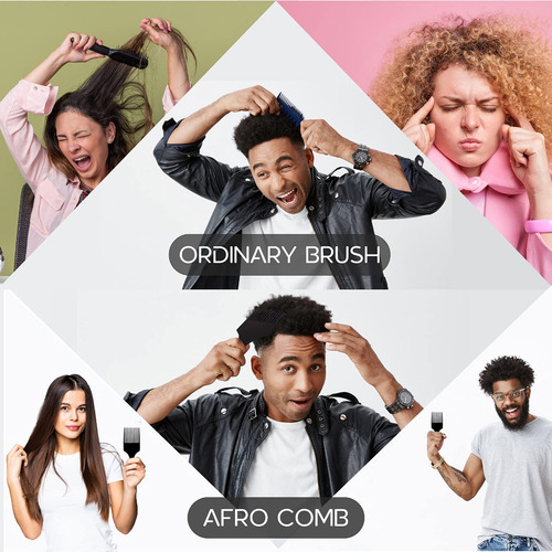 Boorika Peine De Pua Afro, Peine Afro De 7.5 Pulgadas, Pua D