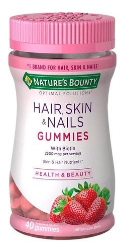 Natures Bounty Hair Skin Nails Gummis Suplemento Gomitas X40