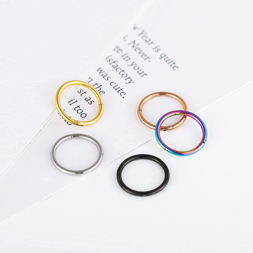 Piercing Septum Acero Argolla Oreja Nariz 10mm 2 Piezas Color Negro
